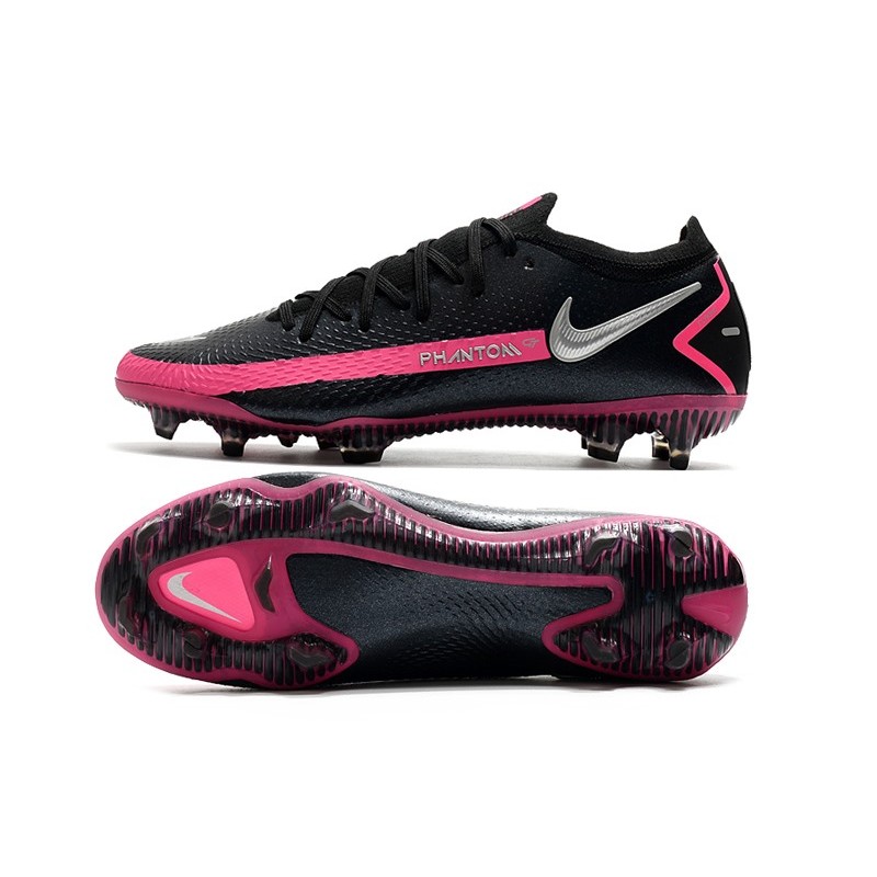 Zapatos Fútbol Nike Phantom GT Elite FG -Negro Plateado Explosión Rosa