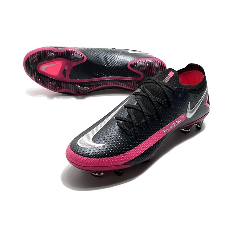 Zapatos Fútbol Nike Phantom GT Elite FG -Negro Plateado Explosión Rosa