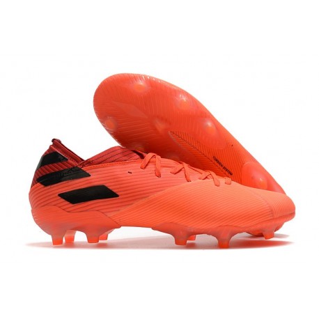 Bota de fútbol adidas Nemeziz 19.1 FG -Signal Coral Negro Rojo Gloria