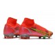 Nike Bota Mercurial Superfly VIII Elite FG Carmesi Plateado Metalizado
