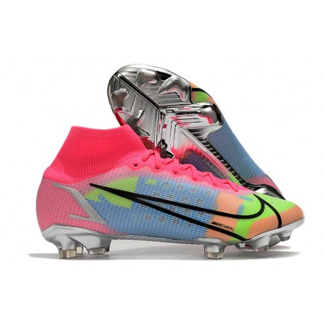 Zapatos Nike Mercurial Superfly 8 Elite FG Rosa Azul Verde