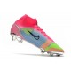 Zapatos Nike Mercurial Superfly 8 Elite FG Rosa Azul Verde