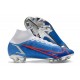 Zapatos Nike Mercurial Superfly 8 Elite FG Azul Blanco Rojo