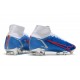 Zapatos Nike Mercurial Superfly 8 Elite FG Azul Blanco Rojo