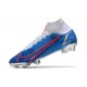 Zapatos Nike Mercurial Superfly 8 Elite FG Azul Blanco Rojo