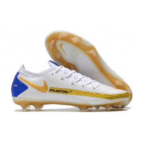 Bota de Futbol Nike Phantom GT Elite FG Blanco Oro Azul