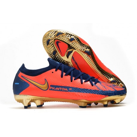 Bota de Futbol Nike Phantom GT Elite FG Naranja Azul Oro