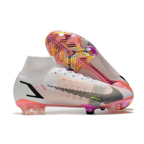 Zapatos Nike Mercurial Superfly 8 Elite FG Blanco Negro Carmesí