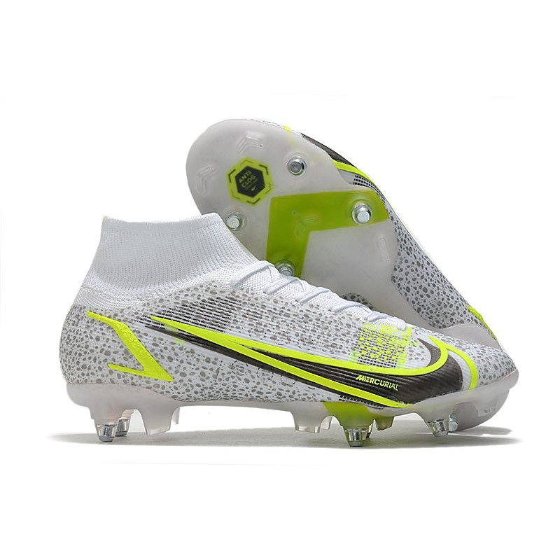 Nike Mercurial Superfly VIII Elite SG Anti Clog Blanco Negro Plateado