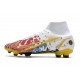 Zapatos Nike Mercurial Superfly 8 Elite FG CR7 Blanco Oro Rojo Azul