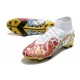 Zapatos Nike Mercurial Superfly 8 Elite FG CR7 Blanco Oro Rojo Azul