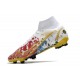 Zapatos Nike Mercurial Superfly 8 Elite FG CR7 Blanco Oro Rojo Azul