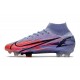 Zapatos Nike Mercurial Superfly 8 Elite FG Mbappe Lila Claro Plateado Metalizado