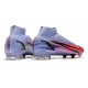 Zapatos Nike Mercurial Superfly 8 Elite FG Mbappe Lila Claro Plateado Metalizado