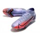 Zapatos Nike Mercurial Superfly 8 Elite FG Mbappe Lila Claro Plateado Metalizado