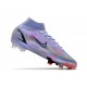 Zapatos Nike Mercurial Superfly 8 Elite FG Mbappe Lila Claro Plateado Metalizado