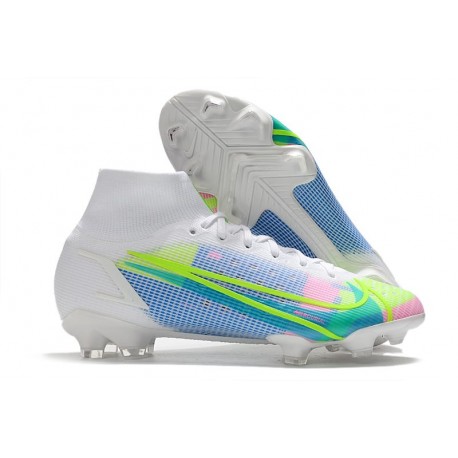 Zapatos Nike Mercurial Superfly 8 Elite FG Blanco Azul