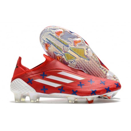 Zapatos Adidas X Speedflow + FG Rojo Blanco Azul
