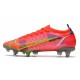 Bota Nike Mercurial Vapor 14 Elite SG Carmesi Plateado Metalizado