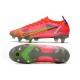 Bota Nike Mercurial Vapor 14 Elite SG Carmesi Plateado Metalizado