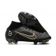 Nike Mercurial Superfly VIII Elite FG Negro Dorado Metalizado Plateado Metalizado
