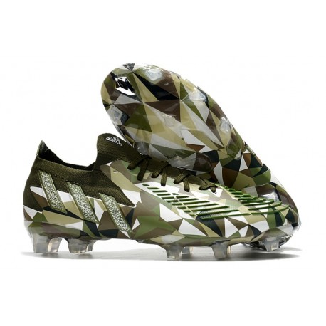 adidas Predator Edge.1 FG Low FG Crystal Focus Oliva Plateado Metálico Magic Lima