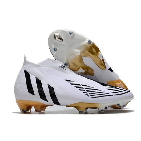 Tacos de Futbol adidas Predator Edge+ FG Blanco Oro Negro