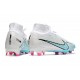 Botas de fútbol Nike Zoom Mercurial Superfly 9 Elite FG Blanco Azul