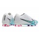 Nike Air Zoom Mercurial Vapor 15 Elite FG Blanco Azul Báltico Rosa