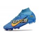 Nike Air Zoom Mercurial Superfly 9 Elite FG X Mbappe Azul Báltico Blanco