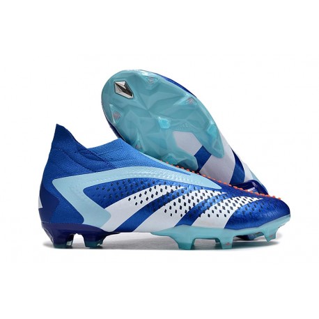 Bota Futbol adidas Predator Accuracy+ FG Royal Vivo Blanco Azul Felicidad