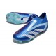 Bota Futbol adidas Predator Accuracy+ FG Royal Vivo Blanco Azul Felicidad