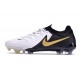 Botas Nike Phantom Luna 2 Elite L FG Blanco Negro Mtlc Dorado Moneda