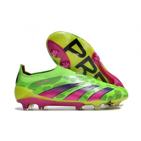 Zapatillas adidas Predator Elite Sin Cordone FG Team Verde Solar Team Shock Amarillo Limón Lúcido