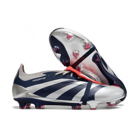 Bota de fútbol adidas Predator Elite FT FG Plateado Met Negro Rojo