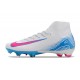 Botas Nike Zoom Mercurial Superfly X Elite FG Blanco Azul Rosa
