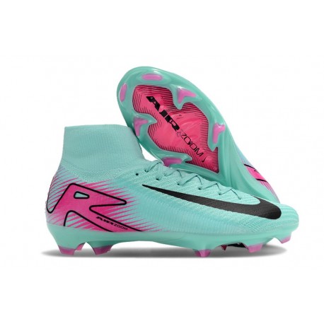 Botas Nike Zoom Mercurial Superfly X Elite FG Verde Negro Rosa