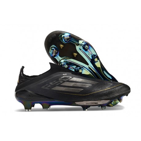 Zapatos Adidas F50 Sin Cordones FG Negro Hierro Met Dorado Met
