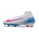Botas Nike Zoom Mercurial Superfly X Elite FG Blanco Azul Rosa