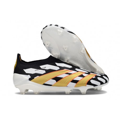 Zapatillas adidas Predator Elite Sin Cordone FG Negro Blanco Dorado Met