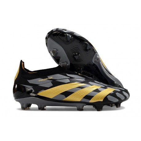 Zapatillas adidas Predator Elite Sin Cordone FG Negro Dorado Met