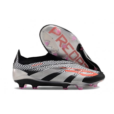Zapatillas adidas Predator Elite Sin Cordone FG Plata Negro Rojo