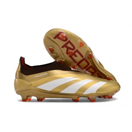 Zapatillas adidas Predator Elite Sin Cordone FG Dorado Met Blanco