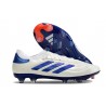 Botas adidas Copa Pure II + FG Piel Ftwr Blanco Azul Lúcido Rojo