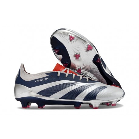 Nueva adidas Predator Elite L FG Plateado Negro Rojo