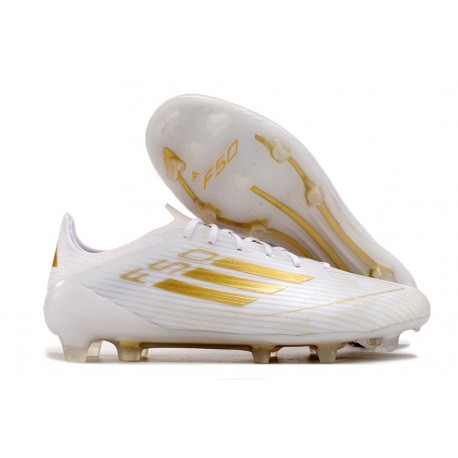 Botas de Futbol adidas F50 Elite FG Ftwr Blanco Dorado Met