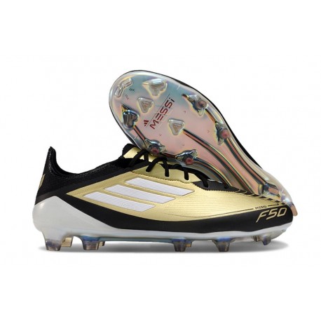 Botas de Futbol adidas F50 Elite FG Dorado Met Negro Blanco