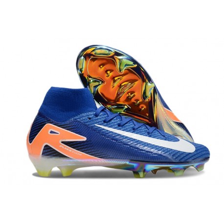 Botas Nike Mercurial Superfly X Elite FG Azul Blanco Naranja