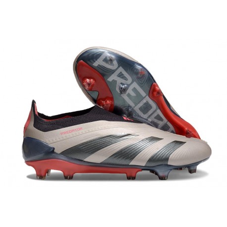 Zapatillas adidas Predator Elite Sin Cordone FG Platino Met Aurora Negro Carbón