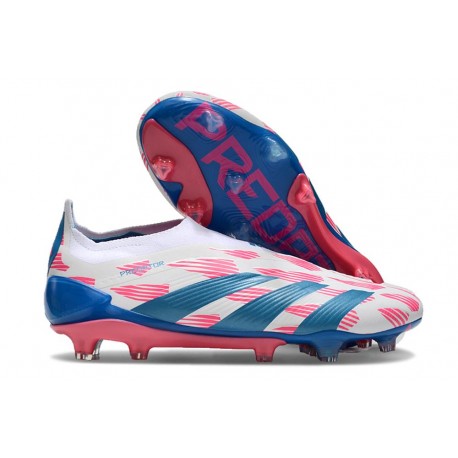 adidas Predator Elite Sin Cordone FG Ftwr Blanco Solar Azul Solar Rosa